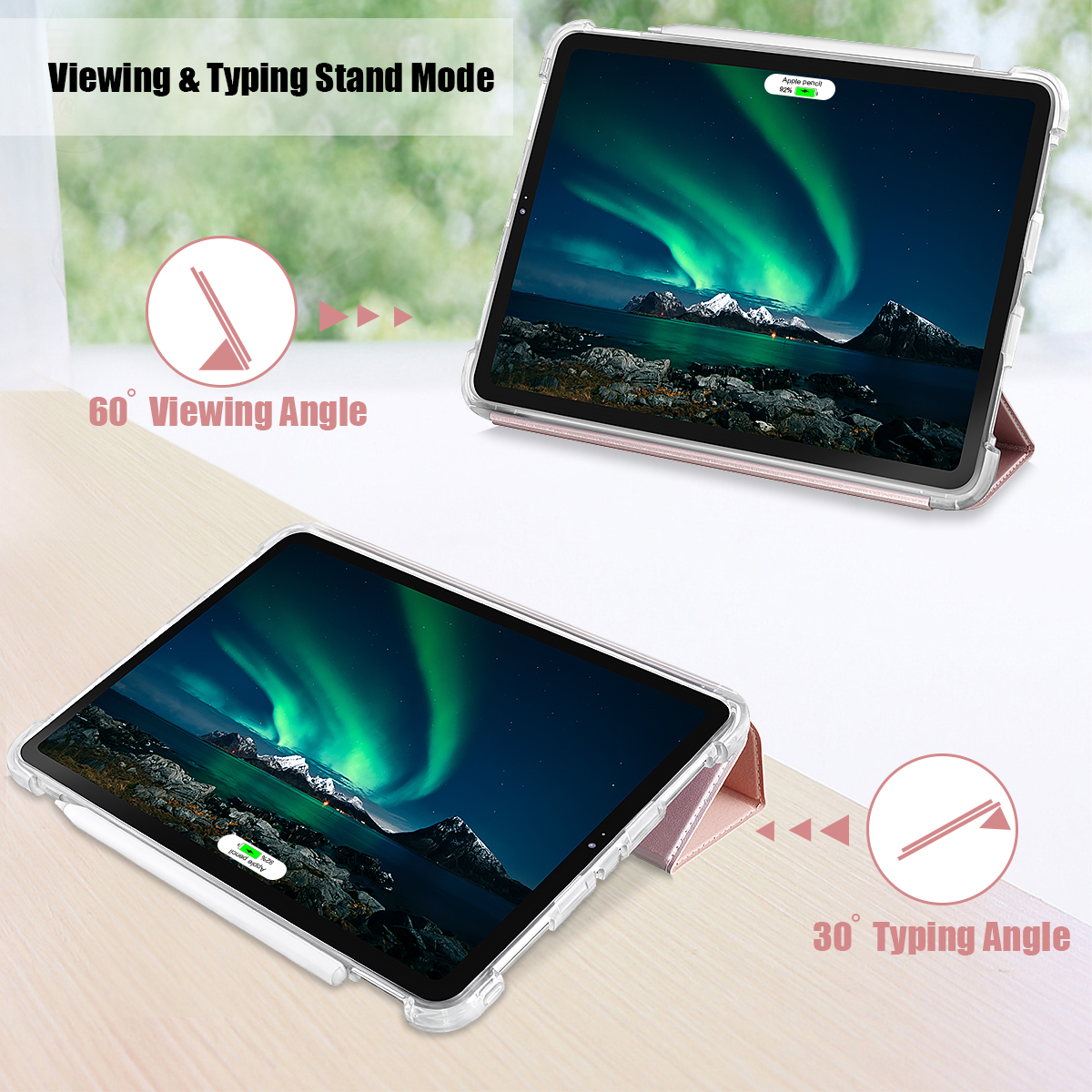 2024 New iPad Air 13 M2  Case with Pencil Holder- Smart Stand Protective Heavy Duty Rugged Armor Cover with Auto Wake/Sleep